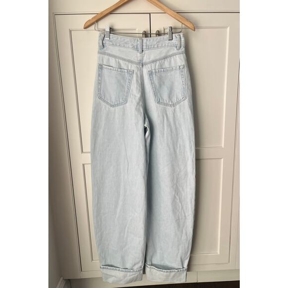 Vero Moda Barrel High rise Wide Leg light blue denim jeans Sz. 25 NWT - Picture 9 of 9